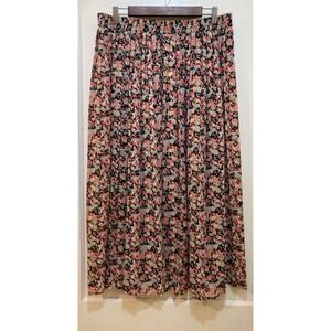 Vintage Worthington Women 90s Y2k Floral Maxi Skirt Sheer Size 18 Whimsical Boho